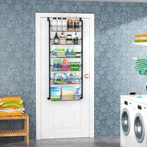 LunaLulinlk Pantry Organizer, 6-Tier Pantry Storage, Metal Hanging Spice Rack for Kitchen,Bathroom, Back of Door Seasoning Rack, Black - 1 of 4