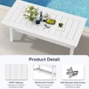 Hyleory Modern HDPE Outdoor Dining Table with Umbrella Hole, Weather-Resistant Patio Table for 4–6 People - 3 of 4