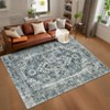 Rug Vintage Rug Soft Bathroom Floor Cover Low Pile Non Slip Retro Distressed Accent Carpet Stain Resistant Foldable Mat - 2 of 4