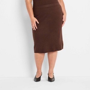 Women's Textured Midi Sweater Skirt - Future Collective - 1 of 3