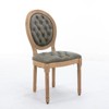 2 Pieces Black French Style Solid Wood Frame PU artificial leather Dining Chair with Nailhead Trim and Wood Legs - 2 of 2