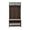 NicBex 33.5"L Hall Tree with Bench and Storage Drawer Coat Rack with Top Storage Cabinet and 6 Hooks, for Foyer, Living Room - 2 of 4