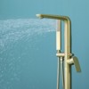 Cobbe Single Handle Freestanding Bathtub Faucet with Swivel Spout and Handheld Shower Floor Standing Bathtub Fill Faucet Brushed Gold - 4 of 4