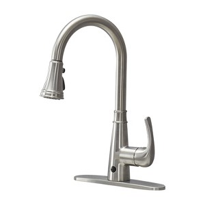 Cobbe High Arc Kitchen Faucet with Pull Down Sprayer 3 Spout Patterns with Pedestal for 1 to 3-Hole Installation - 1 of 4