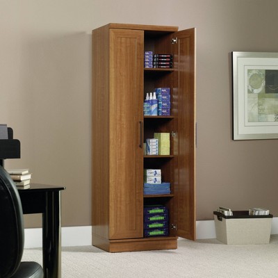 Sienna Oak Tall Engineered Wood Storage Cabinet