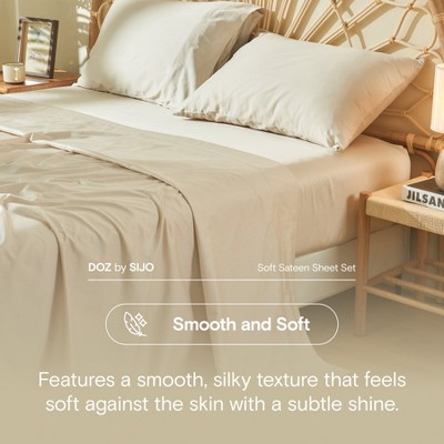 Dove Gray Cotton Full/Queen Sateen Duvet Cover Set