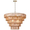 LamQee Farmhouse Rattan Chandeliers Boho Ceiling Hanging Lighting with Hand Woven Hemp Rope Shade Pendant Lights - 2 of 4