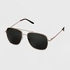 Men's Aviator Metal Sunglasses - Goodfellow & Co™ Gold: Spring-Hinged, Full Rim, UV Protection - 2 of 2