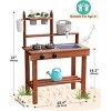 ROBOTIME Play Food And Toy Kitchens Outdoor Kid Kitchen Playset with Sink, Faucet, Pretend House Toys, Gift for Girl, Brown, 11.6"*23.4"*33" - 3 of 4