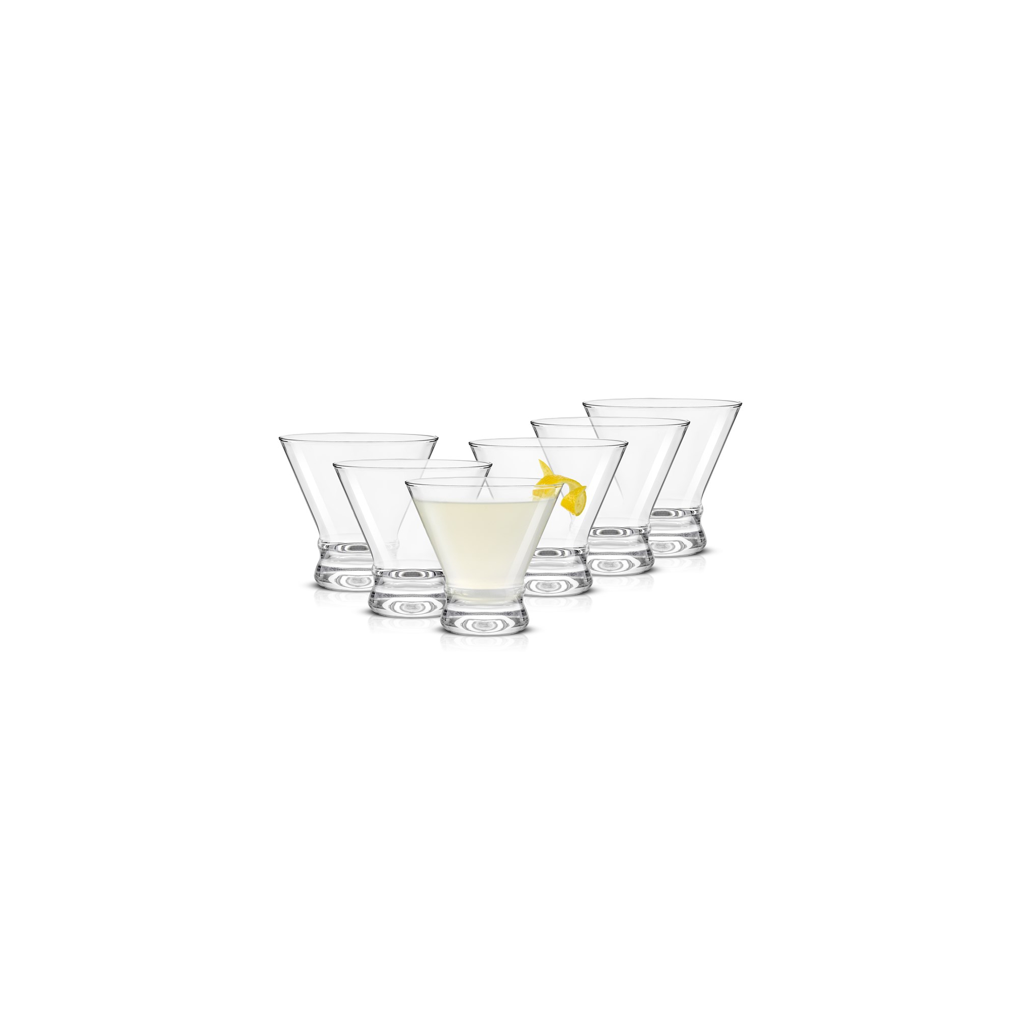JoyJolt Afina Stemless Martini Glasses - 8.5 oz - Set of 6