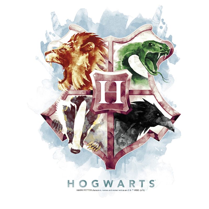 Men's Harry Potter Hogwarts Watercolor Symbols T-Shirt, 2 of 6