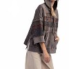Women's Mixed Print Mineral Washed Hoodie Pullover - Easel - 2 of 3