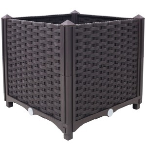 Okak Deep Raised Garden Bed with Self-Watering Function, Outdoor Planter with Stable Frame, Planter Box for Backyard, Garden - 1 of 4