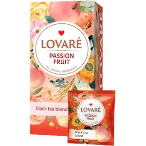Lovare Black Tea Blend Passion Fruit l 24 Tea Bags l 48g - Exotic Flavor Infusion, Rich And Aromatic Enjoyment - 1 of 1