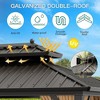 10X13 FT Outdoor Galvanised Steel Hardtop Gazebo Double Roof With Netting & Curtains Weather Resistant - 4 of 4