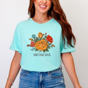 Simply Sage Market Vintage Soul Flowers Garment Dyed Tee - 1 of 4