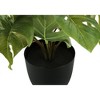 Monarch Specialties Artificial Plant 13 inch Tall Monstera Calthea Indoor Faux Fake Table Greenery Potted Set Of 2 Decorative Green Leaves Black Pots - 3 of 4