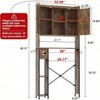 32 inch over toilet storage cabinet with metal frame and adjustable shelves rustic brown bathroom organizer laundry farmhouse style - 2 of 4