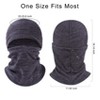 Balaclava Ski Face Mask, Winter Cold Weather Windproof Hooded Scarf Hat with Neck Warmer, Cycling UV Protector for Women Men Dark Blue - 2 of 4