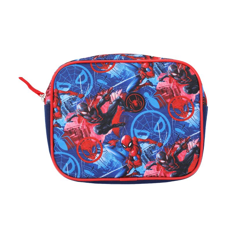 Spider-Man 4-Piece Duffel, Drawstring Backpack, Water Bottle and Utility Case Blue Youth Duffle Bag Set, 5 of 7
