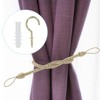 Unique Bargains Braided Decorative with Screw Hooks & Bolts Curtain Holdback Cord 6 Pcs - 4 of 4