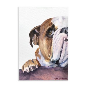 Stupell Industries Curious English Bulldog Gaze Pet Dog Portrait Wall Plaque Art - 1 of 4