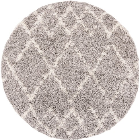 Pro Lux Shag Plx434 Power Loomed Area Rug - Grey/cream - 6'7