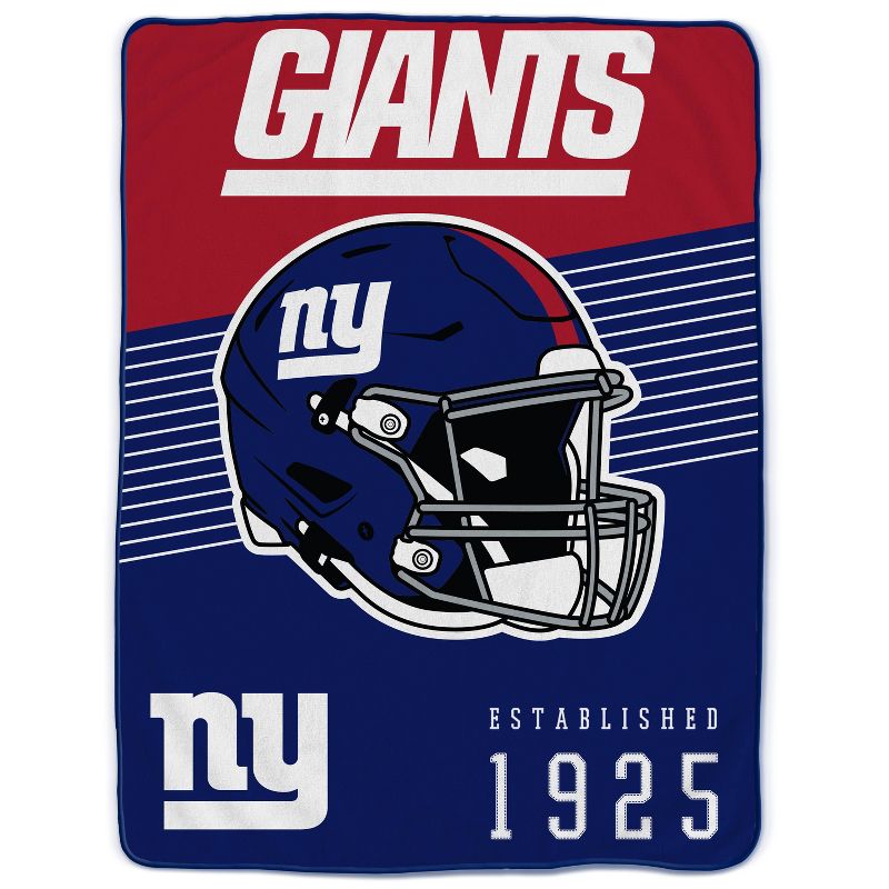 NFL New York Giants Helmet Stripes Flannel Fleece Blanket, 1 of 4
