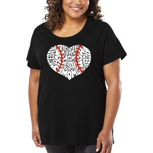LA Pop Art Women's Word Art T-shirt - Baseball Mom - 1 of 4