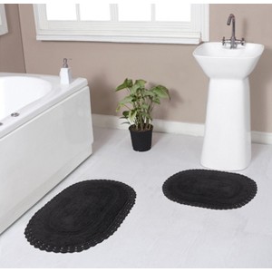 Hampton Crochet Collection Cotton Reversible Tufted Set of 2 Bath Rug Set - Home Weavers - 1 of 4