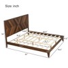 Mid-Century Modern Platform Bed Wood Slat Support with No Box Spring Needed,King Walnut - 3 of 3