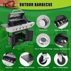 4-Burner Propane Gas Grill in Stainless Steel with Side Burner, Condiment Rack, and Built-in Thermometer for Outdoor BBQ - 4 of 4