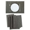 Unique Bargains Heat Resistant Non-skid Removable Woven Placemat 18" x 12" Pure Dark Gray 6 Pcs - 4 of 4