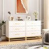 homfan 3 Drawer Dresser Wooden Bedside Storage Bedroom Triple Dresser Bedside Dresser for Storage Modern Dresser with Gold Handles - 3 of 4