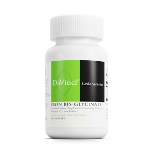 DaVinci Labs Iron Bis-Glycinate - Iron Supplement for Women or Men - Supports Hemoglobin Production, and More* - Gluten-Free - 60 Vegetarian Capsules - 1 of 4
