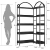 Corner Bookshelf, L Shaped Bookshelf Arched 5 Tier Corner Shelf with Metal Frame for Living Room Bedroom - 3 of 4