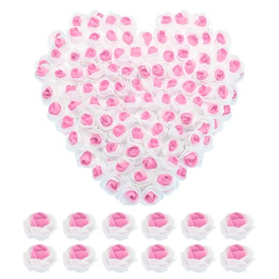 Unique Bargains Wedding Decor PE Mini Faux Artificial Rose Flower Heads 1.38 Inch Dia 250 Pcs
