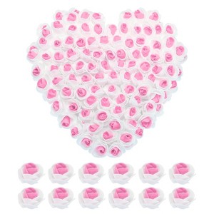 Unique Bargains Wedding Decor PE Mini Faux Artificial Rose Flower Heads 1.38 Inch Dia 250 Pcs - 1 of 3