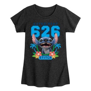 Girls' - Lilo And Stitch - Collegiate Experiment 626 Fitted Short Sleeve Graphic T-Shirt - 1 of 3