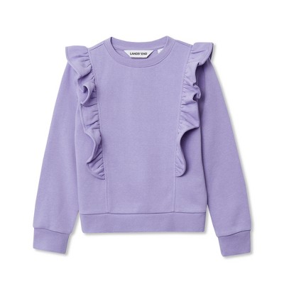 Lands' End Kids Long Sleeve Cozy Fleece Ruffle Sweatshirt