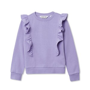 Lands' End Kids Long Sleeve Cozy Fleece Ruffle Sweatshirt - 1 of 3