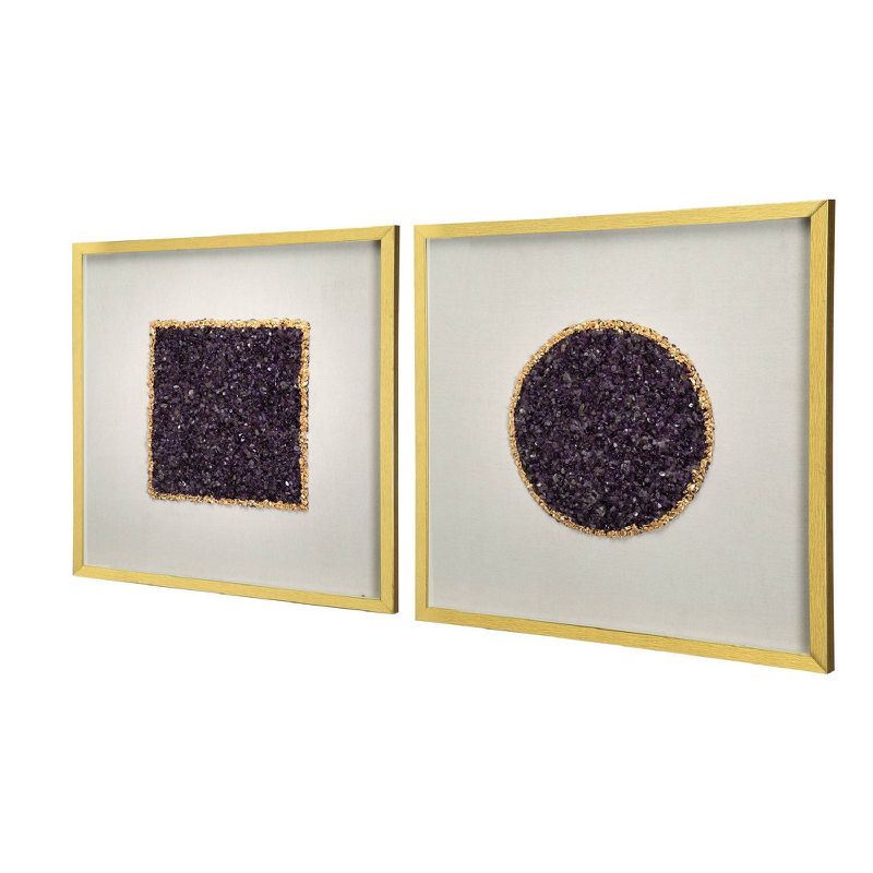 Set of 2 Lillian Crystal Shadow Boxes Purple/Gold - A&#38;B Home, 3 of 8