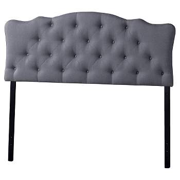 Rita Modern And Contemporary Fabric Upholstered Button-Tufted Scalloped Headboard - Baxton Studio
