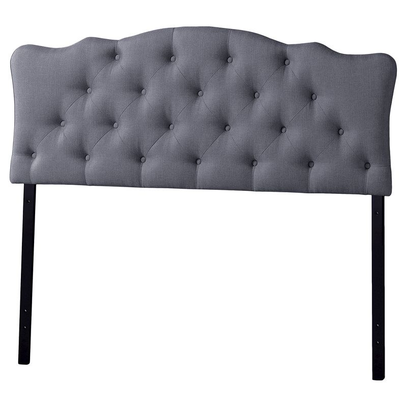 Rita Modern And Contemporary Fabric Upholstered Button-Tufted Scalloped Headboard - Baxton Studio, 1 of 4