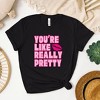 Simply Sage Market You're Like Really Pretty Lips Short Sleeve Tee - XS - Black - 3 of 4