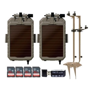 Stealth Cam Mounting Post for Camera& Solar Pak with 12V Solar Battery Pack 32GB Memory Cards and Card Reader (2 Pack) - 1 of 4