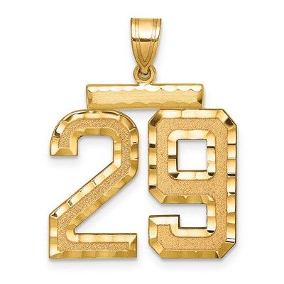 Black Bow Jewelry 14k Yellow Gold, Varsity Collection, Large D/C Pendant Number 29
