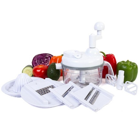 Vegetable Chopper, Handheld Food Chopper, Easy to Clean Manual Slicer Dicer Mincer - Black