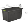 Sterilite 45gal Latching Storage Tote - Gray with Green Latch - image 3 of 4