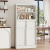 Tall Bathroom Cabinet, Floor Storage Cabinet with Doors & 2 Drawers, 51" H Tall Organizer Cabinet Freestanding - 4 of 4